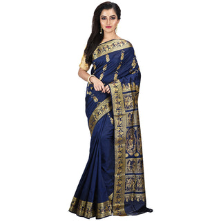 Night Blue Baluchari Saree