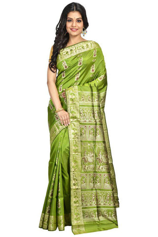 Celadon Green Baluchari Saree