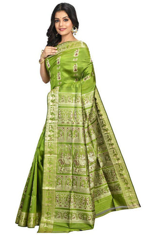 Celadon Green Baluchari Saree