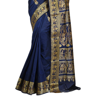 Night Blue Baluchari Saree