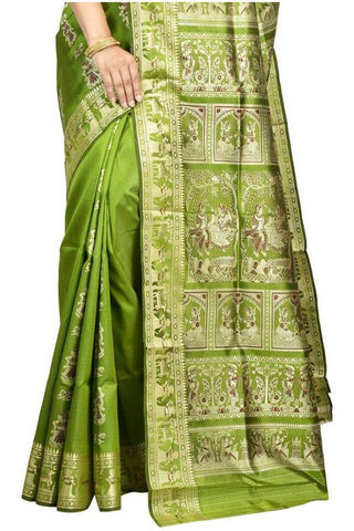 Celadon Green Baluchari Saree