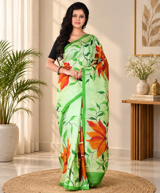 Resham Shilpi Exclusive Hand Painted Mulberry Silk Saree – Artistic Elegance in Every Thread