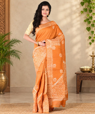 Resham Shilpi Exclusive Block Printed Mulberry Silk Saree – Luxury Handcrafted Tradition