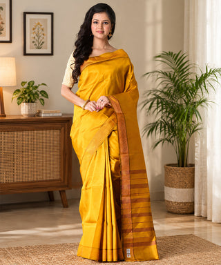 Resham Shilpi Exclusive Handwoven Garad Silk Saree – Traditional Elegance in Pure Silk