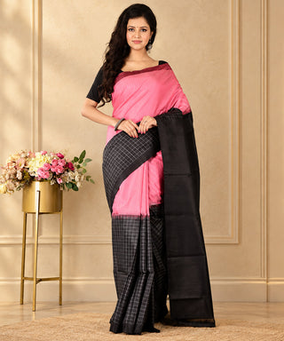 Resham Shilpi Katan Silk Saree with Elegant Check Design – Classic & Luxurious