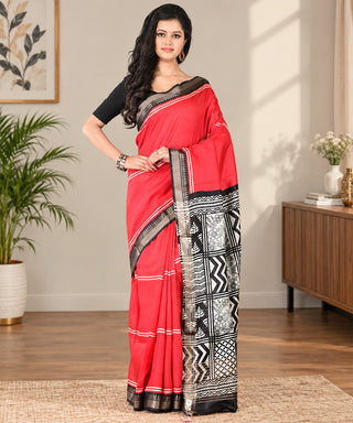 Resham Shilpi Exclusive Block Printed Mulberry Silk Saree – Luxury Handcrafted Tradition