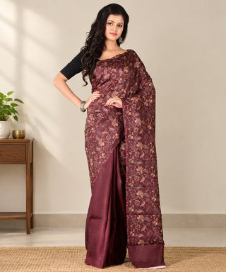 Resham Shilpi Exclusive Block Printed Mulberry Silk Saree – Luxury Handcrafted Tradition