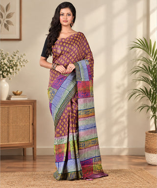 Resham Shilpi Exclusive Block Printed Mulberry Silk Saree – Luxury Handcrafted Tradition
