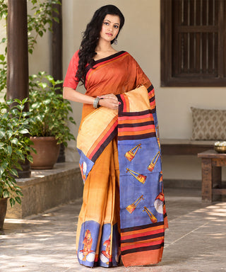 Resham Shilpi Exclusive Hand Painted Mulberry Silk Saree – Artistic Elegance in Every Thread