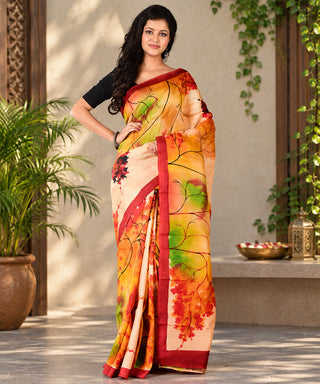 Resham Shilpi Exclusive Hand Painted Mulberry Silk Saree – Artistic Elegance in Every Thread