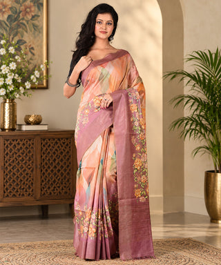 Resham Shilpi Exclusive Hand Painted Tussar Silk Saree – Artistic Elegance for Every Occasion
