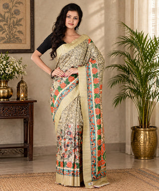 Resham Shilpi Exclusive Handwoven Tussar Gicha Silk Saree – Elegant Traditional Drape