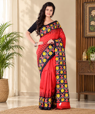 Resham Shilpi Exclusive Block Printed Mulberry Silk Saree – Luxury Handcrafted Tradition