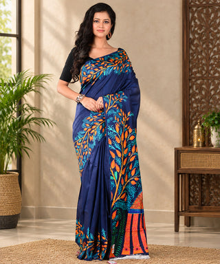Resham Shilpi Exclusive Block Printed Mulberry Silk Saree – Luxury Handcrafted Tradition