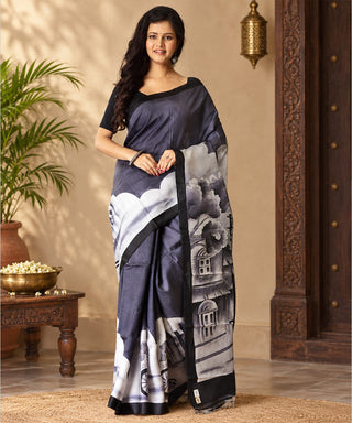Resham Shilpi Exclusive Hand Painted Mulberry Silk Saree – Artistic Elegance in Every Thread