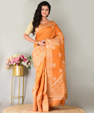 Resham Shilpi Exclusive Block Printed Mulberry Silk Saree – Luxury Handcrafted Tradition
