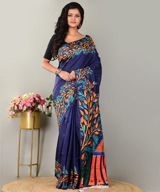 Resham Shilpi Exclusive Block Printed Mulberry Silk Saree – Luxury Handcrafted Tradition