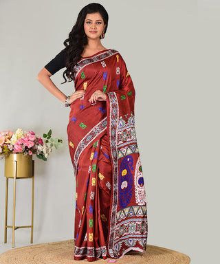 Resham Shilpi Exclusive Block Printed Mulberry Silk Saree – Luxury Handcrafted Tradition