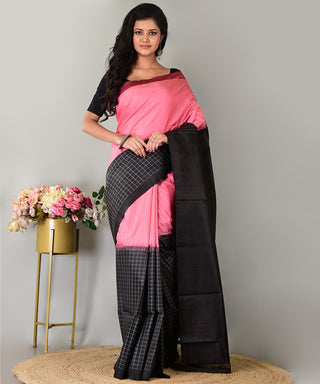 Resham Shilpi Katan Silk Saree with Elegant Check Design – Classic & Luxurious