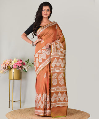 Resham Shilpi Exclusive Block Printed Mulberry Silk Saree – Luxury Handcrafted Tradition