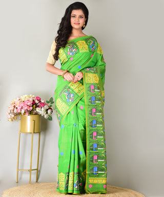 Resham Shilpi Exclusive Block Printed Mulberry Silk Saree – Luxury Handcrafted Tradition
