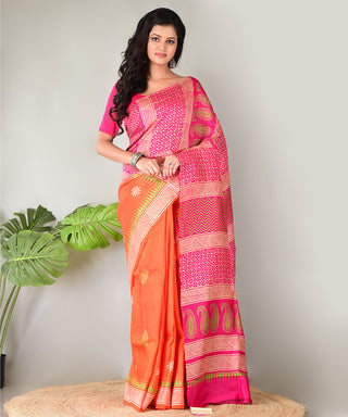Resham Shilpi Exclusive Block Printed Mulberry Silk Saree – Luxury Handcrafted Tradition