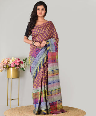 Resham Shilpi Exclusive Block Printed Mulberry Silk Saree – Luxury Handcrafted Tradition
