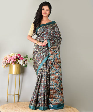 Resham Shilpi Exclusive Block Printed Mulberry Silk Saree – Luxury Handcrafted Tradition