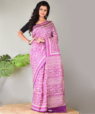Resham Shilpi Exclusive Block Printed Mulberry Silk Saree – Luxury Handcrafted Tradition