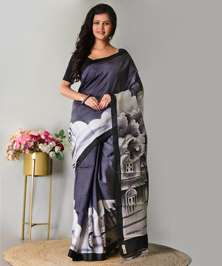 Resham Shilpi Exclusive Hand Painted Mulberry Silk Saree – Artistic Elegance in Every Thread
