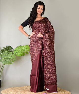 Resham Shilpi Exclusive Block Printed Mulberry Silk Saree – Luxury Handcrafted Tradition