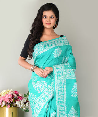 Resham Shilpi Exclusive Block Printed Mulberry Silk Saree – Luxury Handcrafted Tradition