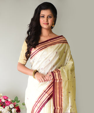 Resham Shilpi Exclusive Handwoven Garad Silk Saree – Traditional Elegance in Pure Silk