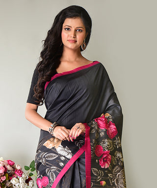 Resham Shilpi Exclusive Block Printed Mulberry Silk Saree – Luxury Handcrafted Tradition
