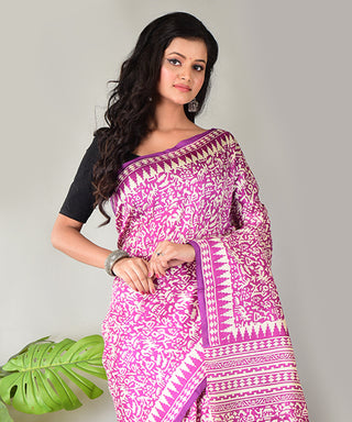 Resham Shilpi Exclusive Block Printed Mulberry Silk Saree – Luxury Handcrafted Tradition