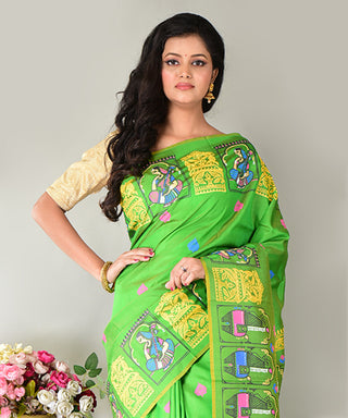 Resham Shilpi Exclusive Block Printed Mulberry Silk Saree – Luxury Handcrafted Tradition
