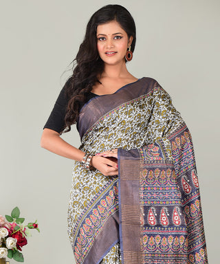 Resham Shilpi Exclusive Block Printed Mulberry Silk Saree – Luxury Handcrafted Tradition