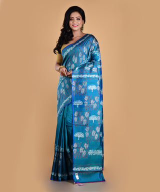 Resham Shilpi Elegant Silk Block Printed Saree