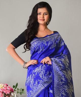 Resham Shilpi Exclusive Block Printed Mulberry Silk Saree – Luxury Handcrafted Tradition