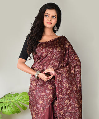 Resham Shilpi Exclusive Block Printed Mulberry Silk Saree – Luxury Handcrafted Tradition
