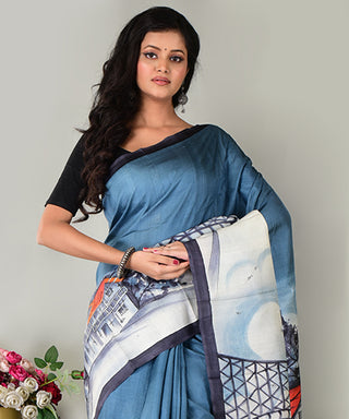 Resham Shilpi Exclusive Hand Painted Mulberry Silk Saree – Artistic Elegance in Every Thread