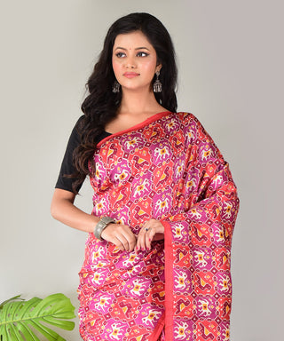 Resham Shilpi Exclusive Block Printed Mulberry Silk Saree – Luxury Handcrafted Tradition