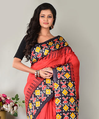 Resham Shilpi Exclusive Block Printed Mulberry Silk Saree – Luxury Handcrafted Tradition