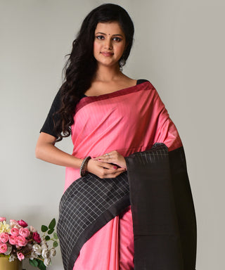 Resham Shilpi Katan Silk Saree with Elegant Check Design – Classic & Luxurious