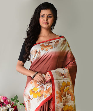 Resham Shilpi Exclusive Hand Painted Mulberry Silk Saree – Artistic Elegance in Every Thread