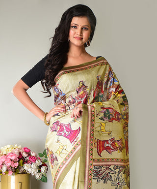 Resham Shilpi Exclusive Block Printed Mulberry Silk Saree – Luxury Handcrafted Tradition