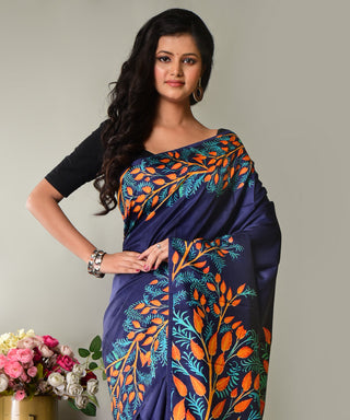 Resham Shilpi Exclusive Block Printed Mulberry Silk Saree – Luxury Handcrafted Tradition