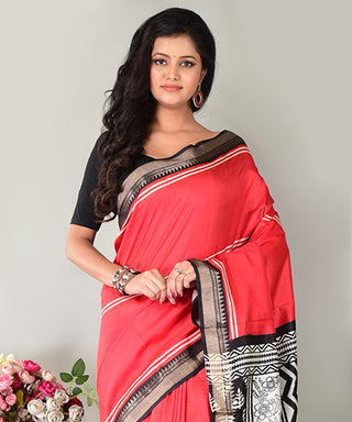 Resham Shilpi Exclusive Block Printed Mulberry Silk Saree – Luxury Handcrafted Tradition