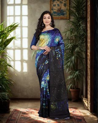 Resham Shilpi Exclusive Block Printed Mulberry Silk Saree – Luxury Handcrafted Tradition
