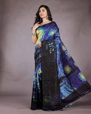 Resham Shilpi Exclusive Block Printed Mulberry Silk Saree – Luxury Handcrafted Tradition